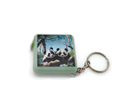 Mini porte-clés personnalisé lanière colorée personnalisée promotionnelle artisanat en cuir avec ruban à mesurer de qualité de style animal de logo