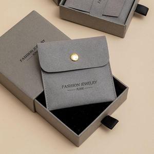 Caja de Joyería Ecológica de Cartón Rígido con Bolsa de Gamuza, Estilo Cajón, Logotipo Grabado, Empaque para Aretes, Collares y Anillos - Product Image 3