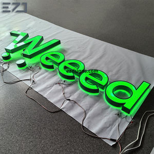 EZD Panneau avant de magasin d'affaires extérieur rougeoyant personnalisé Lumière <span class=keywords><strong>verte</strong></span> 3D LED Lettres de canal pour la publicité - Product Image 4