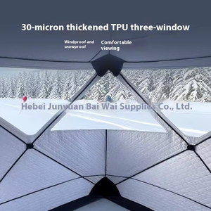 Lớn ngoài trời Oxford vải cửa sổ hình vuông Lều nhanh chóng mở ống khói thuận tiện cho mùa đông hơi nước và mùa hè Băng câu cá - Product Image 4