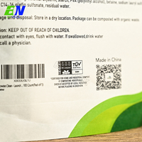 Pochette en papier kraft PLA écologique à impression numérique TUV OK emballage certifié compost pour 20/50 dosettes de linge