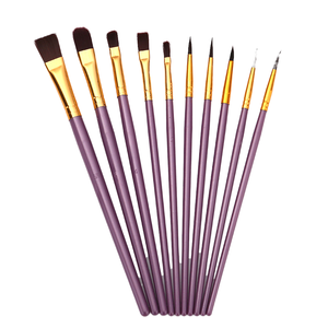 Juego de pinceles de madera coloridos Acrílico/Acuarela/Gouache/Suministros de pintura al óleo con mango de plástico Material de pelo de nailon - Product Image 1