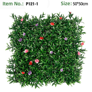 Panneau mural <span class=keywords><strong>végétal</strong></span> artificiel 50x50cm, haie de buis, fougère, anthurium, fleurs verticales pour aménagement paysager extérieur et intérieur - Product Image 2