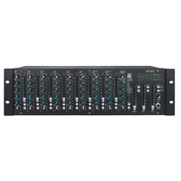 MDFX Professional 10 12 Channel Mixer Audio Bertenaga untuk Rak, Dilengkapi BT 250W Analog, Prosesor 16 Efek, Konsol Metal, EQ 3-Band
