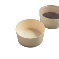Gobelets en bois jetables écologiques pour thé, café, gâteau, collation - Forme rectangulaire