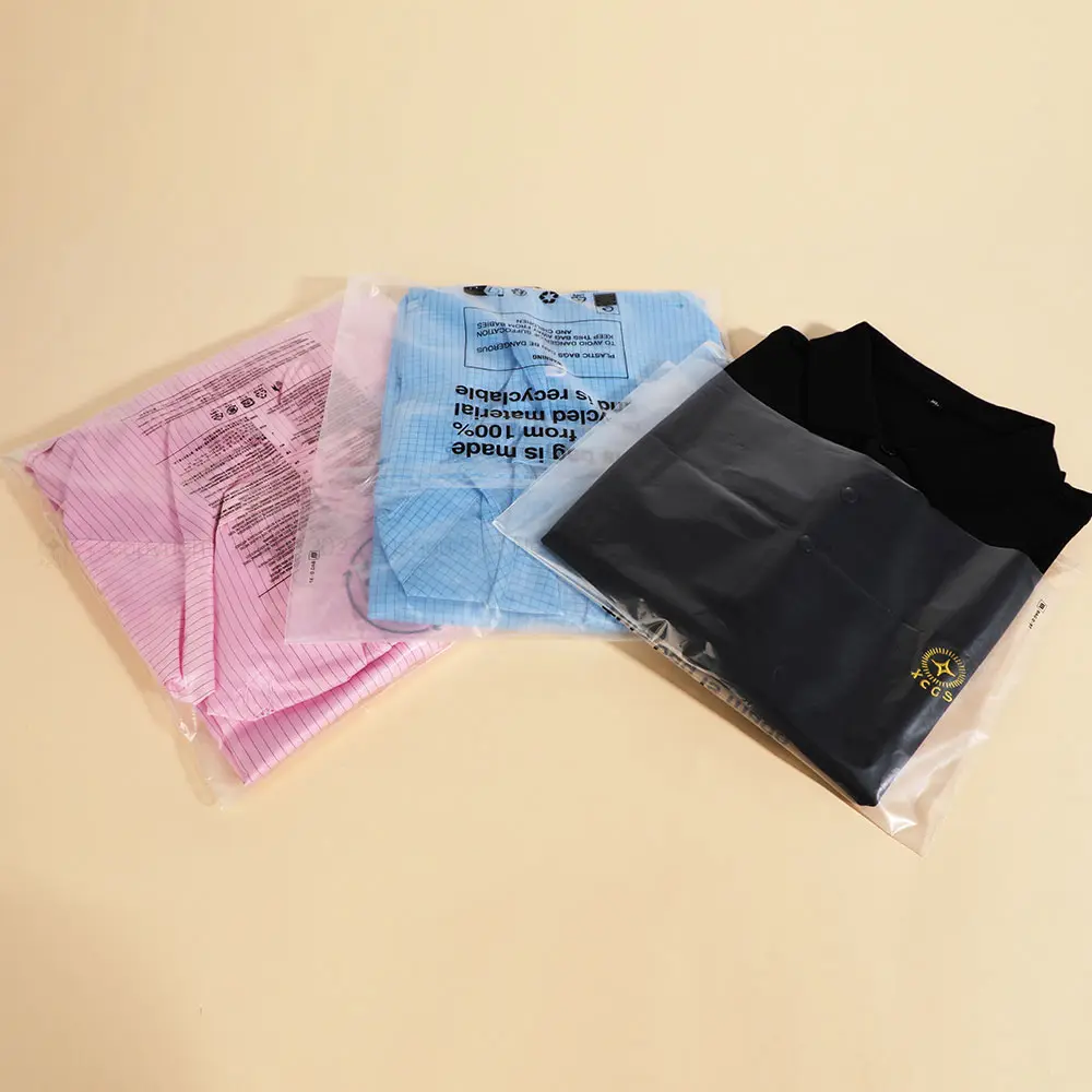 Gres tái chế PE rõ ràng trong suốt niêm phong Dây Kéo Túi quần áo túi zip khóa túi nhựa với biểu tượng tùy chỉnh
