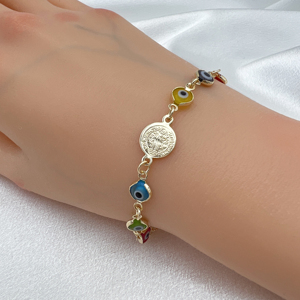 Pulseras de Diseñador para Mujer JML con Colgante de Ojo Turco Azul, Bañadas <span class=keywords><strong>en</strong></span> Oro de 14K, Joyería de Moda de Último Diseño para <span class=keywords><strong>la</strong></span> <span class=keywords><strong>Amistad</strong></span> - Product Image 2