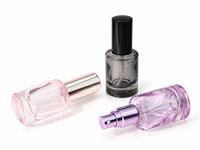 Flacon pulvérisateur de parfum en verre cylindrique multicolore de 10 ml, vide, rechargeable, avec capuchon électroplaqué, pour cosmétiques et fragrances