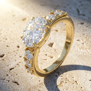 Anelli di fidanzamento da donna in argento S925 placcato <span class=keywords><strong>oro</strong></span> 18K con moissanite ovale da 2 carati VVS1 GRA, di tendenza, molto venduti. - Product Image 3