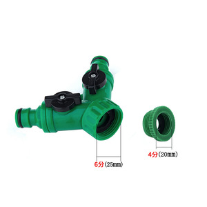 Connecteur d'eau de jardin type Y, vanne de dérivation filetée en plastique de 16 mm pour raccord de tuyau - Product Image 2