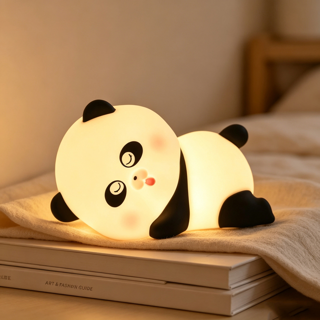 Cute Silicone Panda Touch Night Light USB Rechargeable Timing LED Lamp Custom Logo Kids Gift Cartoon Animal Nursery Decor