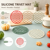 Sous-verre antidérapant en silicone résistant à la chaleur et imperméable ; Tapis de protection de table de style nordique américain pour la maison, pour bols/plats - En stock