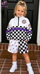 Loveda Set Sportivo Due Pezzi Personalizzato con Logo Stampato, Nuova Moda Streetwear per Donne e Ragazze, Felpa con Mezza Zip e Pantaloncini - Product Image 3