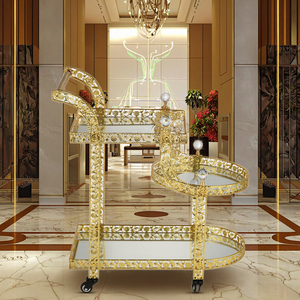 <span class=keywords><strong>Carrello</strong></span> da Pranzo Moderno in Bambù a 3 Ripiani Dorato per Hotel, Matrimoni, Bar e Feste, <span class=keywords><strong>Carrello</strong></span> Portabevande - Product Image 2