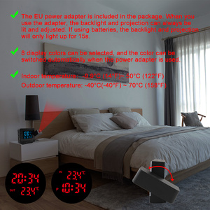 Horloge Réveil avec Affichage 8 Couleurs, Station Météo avec Capteur Sans Fil, <span class=keywords><strong>Projection</strong></span> de la Température et de l'Heure, Horloge DCF - Product Image 3