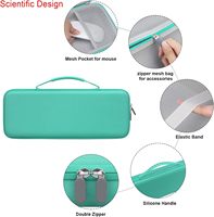 Hard EVA Keyboard Travel Case with Teal Zipper Trim, Protective Storage Bag with Mesh Pocket & Elastic Strap Case Only