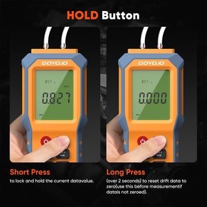 Manomètre numérique portable double port pour la détection de gaz naturel dans les conduites et la ventilation (CVC) - Product Image 5