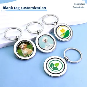 定制360度旋转圆形空白金属钥匙扣汽车品牌毕业礼品徽章钥匙扣个性化钥匙扣 - Product Image 2