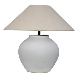 2025 nuevo hecho a mano Vintage Wabi Sabi estilo decoración sala <span class=keywords><strong>de</strong></span> estar dormitorio Pantalla <span class=keywords><strong>de</strong></span> lino lámpara <span class=keywords><strong>de</strong></span> mesa auxiliar <span class=keywords><strong>de</strong></span> cerámica rústica hecha a mano - Product Image 6