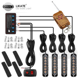 Lámpara Lkt Kilat Depan Mobil Lámpara Kilat Led Strobe Peringatan Darurat 12V Dc Kisi Bumper Depan Mobil Biru Merah Lámpara Kilat Led 4x6 - Product Image 1