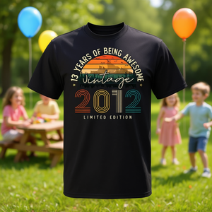 T-shirt édition vintage 2012 limitée pour les 13 ans, cadeau promotionnel pour les adolescents de 13 ans - Product Image 3