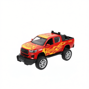 รถบรรทุกโมเดลไดแคสต์ 4x4 ลายเปลวไฟ สำหรับเด็กอายุ 3 ปีขึ้นไป - Product Image 2