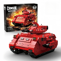 DK 90003 MOC Tanques Rojos, Vehículo Blindado, Kits de Modelos de Ladrillos, Ensamblaje de Vehículos, Regalos Coleccionables de Escritorio, 1618 Piezas, Juegos de Bloques de Construcción