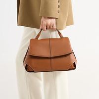 Tas Desainer Wanita Kulit PU Asli Model Lipat Selempang Tali Tunggal Desain Panel Tas mewah untuk wanita