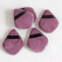 Esponja de algodón con acabado aterciopelado, suave, rosa, con logotipo personalizado, corrector de maquillaje, forma triangular, súper suave, portátil, aplicador de polvo.
