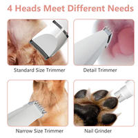 2023 vente chaude kit de toilettage pour animaux de compagnie sans fil 4 en 1 électrique chiens chats tondeuse à cheveux chat broyeur à ongles avec détachable 4 têtes
