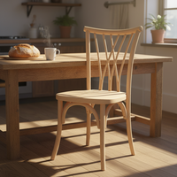 Chaise de salle à manger contemporaine en bois massif avec dossier, pour la maison, l'hôtel, l'extérieur et les mariages