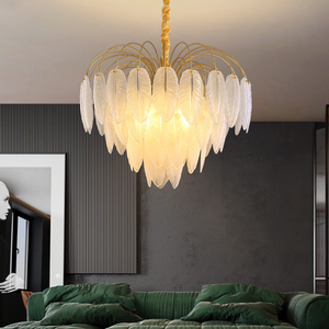 Occhiali lampadario in piuma <span class=keywords><strong>per</strong></span> soggiorno camera da letto Luxury Led E14 lampade a sospensione sala da pranzo Lustre Luminarias Lighting - Product Image 4