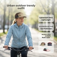 Gorra de camping de nailon personalizada al por mayor, de moda, de secado rápido, transpirable, ligera, con estructura de malla y visera plana, para ciclismo