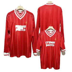Maglia Retrò Personalizzata 1982-83 Home a Maniche Lunghe Oversize con Colletto Alto Uniforme da Calcio 100% Poliestere - Product Image 1