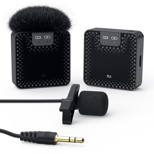 Professional Mini 2.4g Wireless 2.4ghz Lavalier Mic Microphone for Mobile Cell Phone Smartphone Interview Camera Live Vlog
