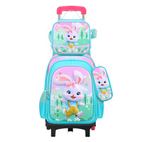 Fournitures scolaires en gros, sac à dos pour filles, sac d'école à roulettes pour enfants avec poignée