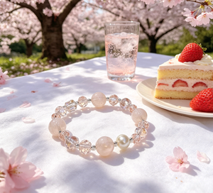 Pulsera Aurora <span class=keywords><strong>de</strong></span> Lujo Premium para Mujer, Inspirada en el Agua Burbujeante <span class=keywords><strong>de</strong></span> Durazno Vintage, con <span class=keywords><strong>Cristal</strong></span> <span class=keywords><strong>de</strong></span> Rosa Natural <span class=keywords><strong>de</strong></span> Madagascar y Cubo <span class=keywords><strong>de</strong></span> Azúcar - Product Image 6