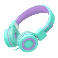 Grosir Harga Pabrik Headphone Berkabel Lucu Studio Headset 85dB Merah Muda Anak Perempuan