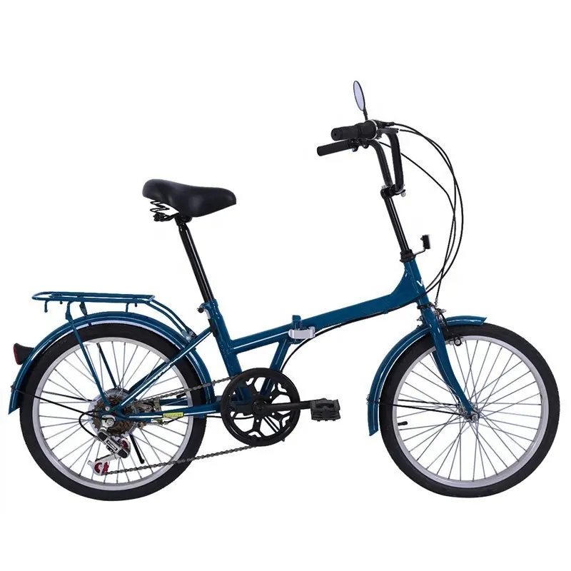 Bicicleta plegable para adultos, marco de acero de 16/20 pulgadas y 6/7 velocidades