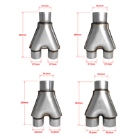 Pipa Knalpot Mobil 409 Stainless Steel Modifikasi Y Tiga H X Empat Pipa Sambungan 51 57 63 76MM