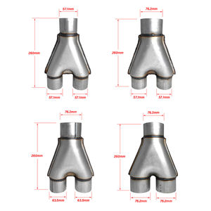 Tubo di Scarico per Auto in Acciaio Inox 409 Modificato a Y a Tre Vie a H a X a Quattro Vie 51 57 63 76MM - Product Image 4