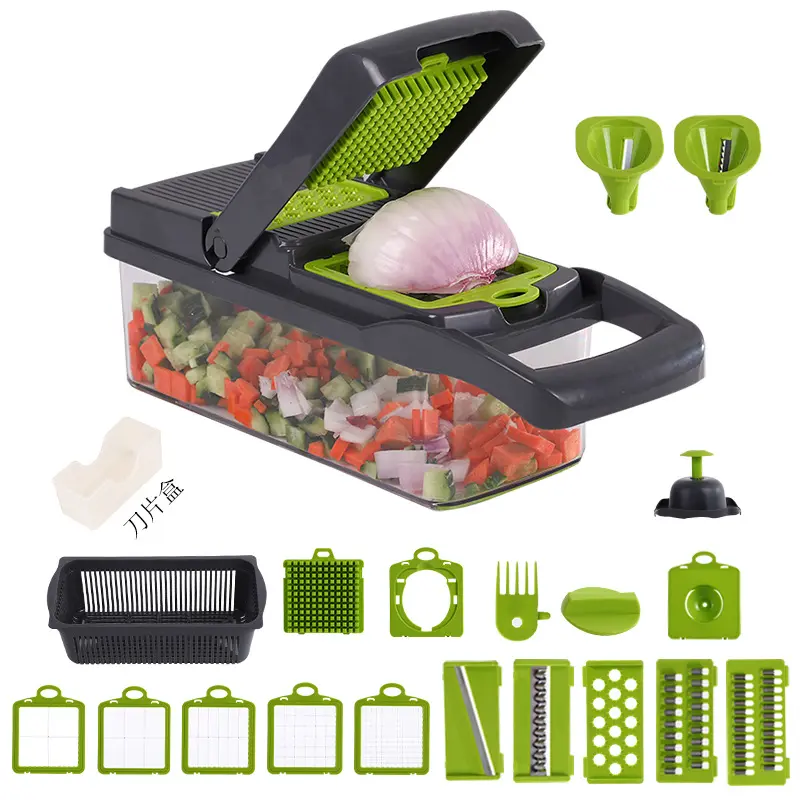 2023 Hot-selling Vegetable Choppers with Container Multifunctional 22-in-1/15-in-1 Food Choppers Slicer Dicer Cutter