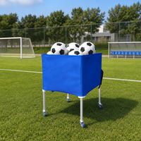 Chariot de rangement pliable pour ballons de football avec roues pour terrains d'entraînement, clubs et organisation d'équipements sportifs