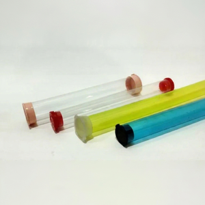 Tube à essai en plastique transparent, tube rond pour échantillons avec bouchon, couleur personnalisée, récipient de laboratoire - Product Image 1