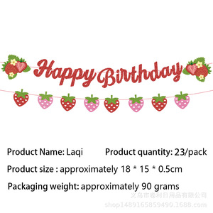 Globos de Fiesta de Fresa Rojos y Rosas con Impresión Digital, Decoraciones Desechables de Cumpleaños para Niños de 2 a 4 Años - Product Image 4