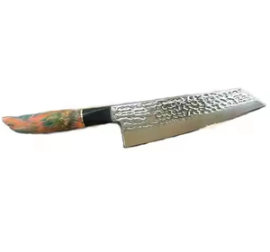 <span class=keywords><strong>Couteau</strong></span> de chef de cuisine en acier <span class=keywords><strong>Damas</strong></span> VG10 de 8 pouces avec manche en résine à couche dorée - Product Image 2