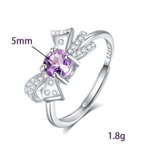 Bague réglable en argent sterling 925 avec 9 délicates pierres naturelles rondes de 5 mm, bijoux de haute qualité pour femmes - Product Image 6