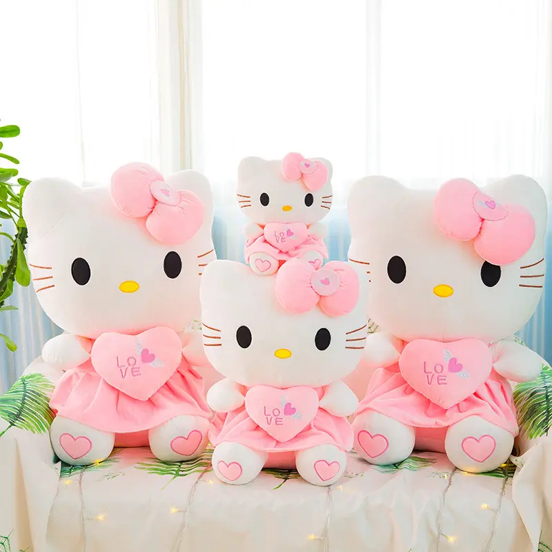 Meilleure vente mignon doux Anime Figure Hello KT poupées célèbre personnage Kitty dessin animé jouets en peluche cadeau pour les filles
