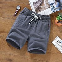 M-9XL vente en gros hommes été tendance cinq quarts pantalon mince coton lin moyen pantalon décontracté plage pantalon respirant Gym Shorts