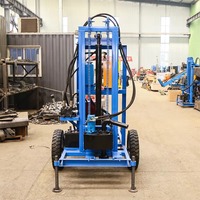Foreuse hydraulique robuste sur roues, à moteur diesel, pour puits d'eau et forage de sondages, avec engrenage motorisé, pour l'exploitation minière et la construction
